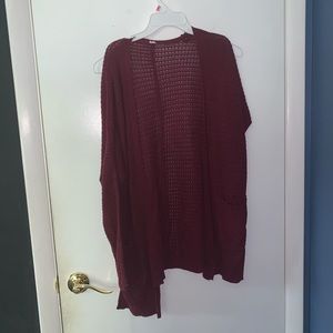 burgundy cardigan